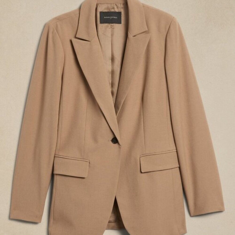Women's Sculpted Suit Blazer in Plateau Beige Size 4 - Picture 2 of 3